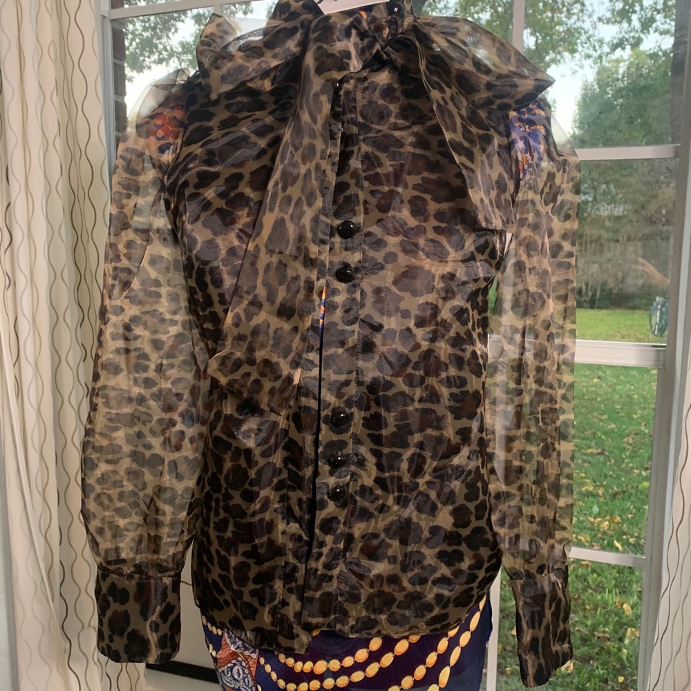 Zara animal print blouse